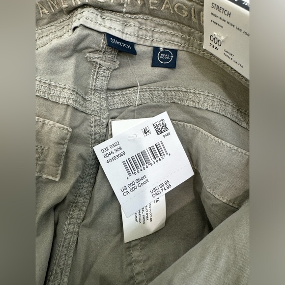 American Eagle High Rise Wide Leg Jogger Cargos Pants Size 000S - Picture 4 of 10